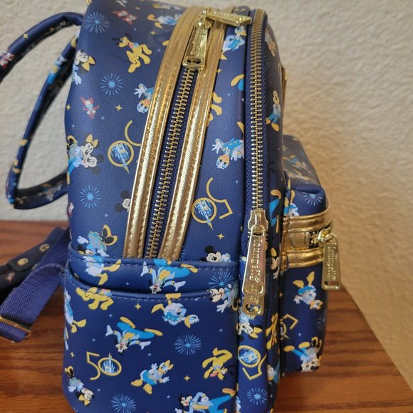 WDW Parks 50th Loungefly Mini Backpack Ears Holder Disney World Used Once - Picture 12 of 16
